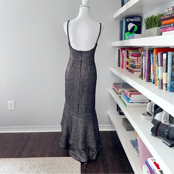 Hutch Silver Metallic Malia Gown size 4 - Picture 7 of 16